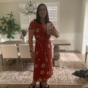 Floral wrap dress worn once